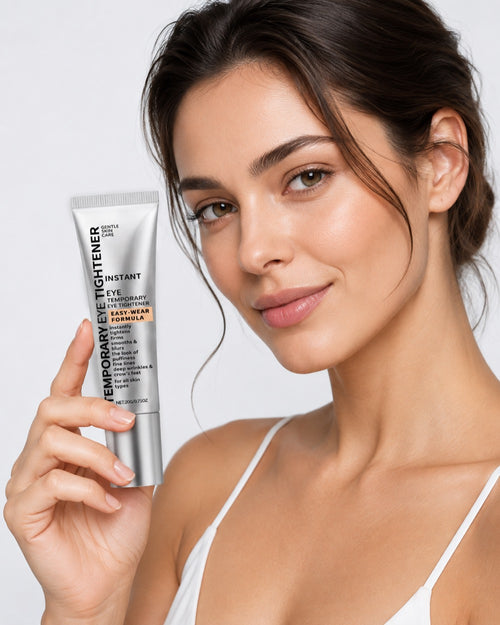 Mulher segurando a bisnaga do creme tensor Lifteskin